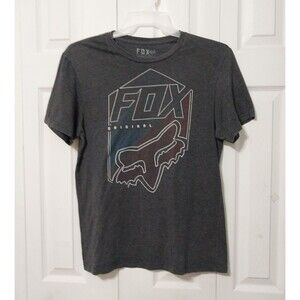 Fox Racing Men's Slim Fit T-Shirt Gray, Original Motor Cross Graphic Logo Medium